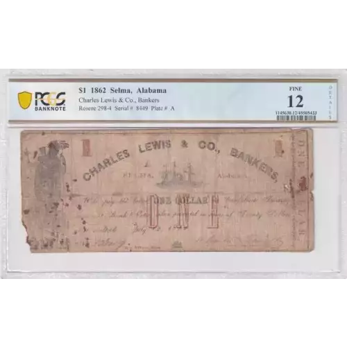 $1 1862 Selma, Alabama