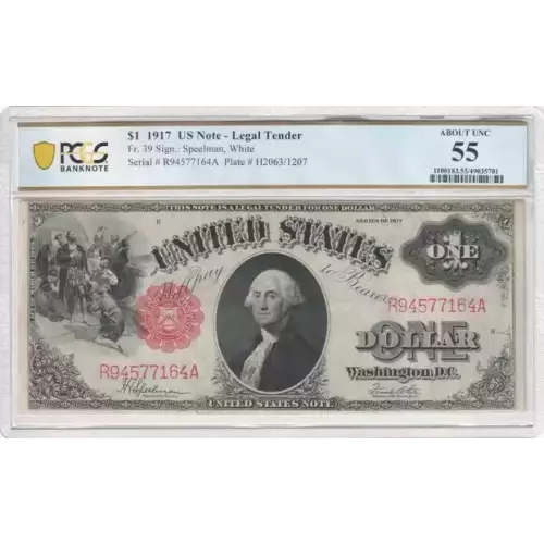 $1 1917 Small Red, scalloped Legal Tender Issues 39