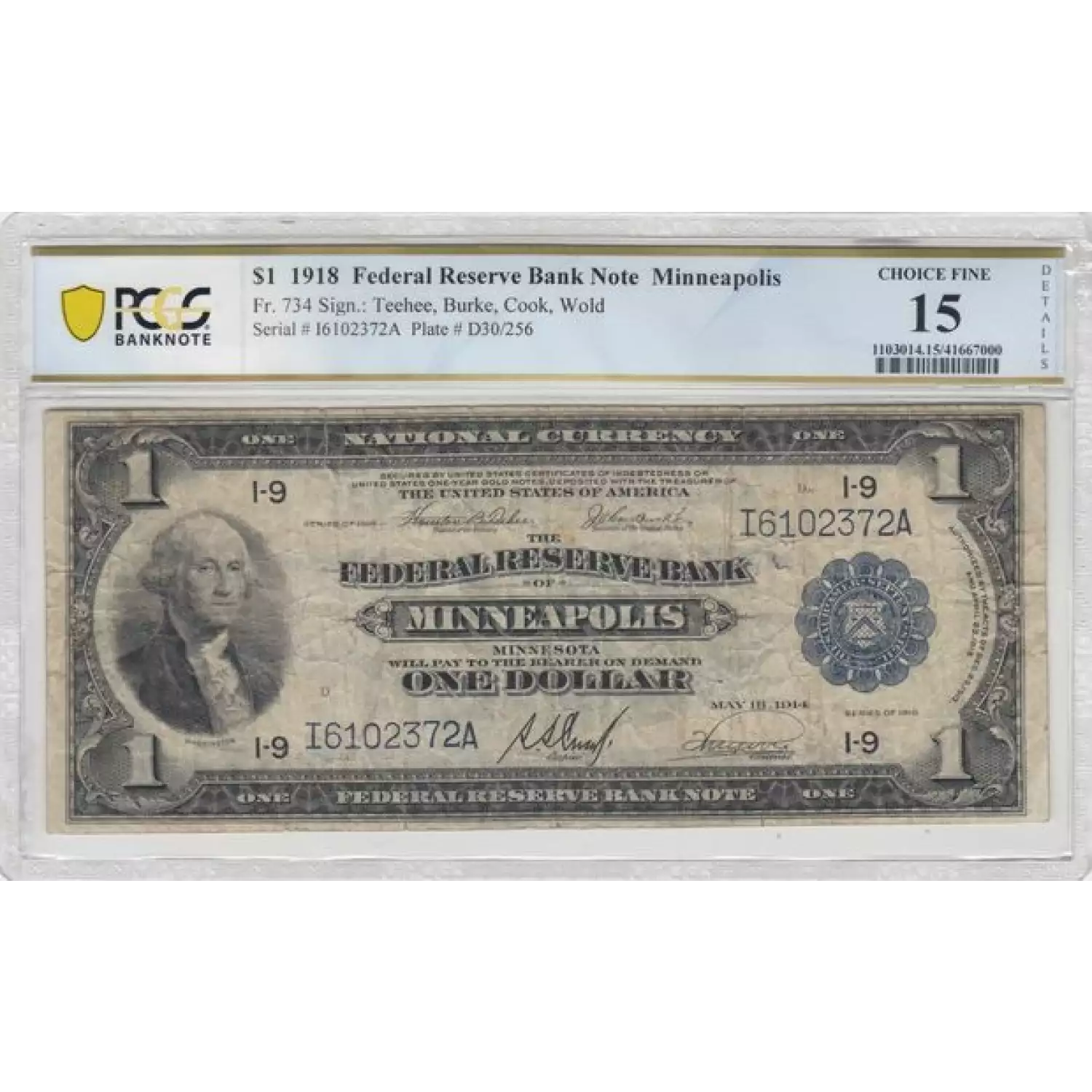 $1 1918  Federal Reserve Bank Notes 734