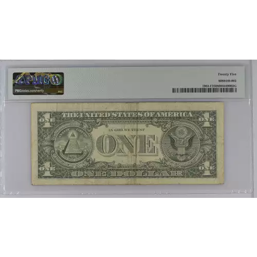 $1 1969 Green seal. Small Size $1 Federal Reserve Notes 1903-F (2)