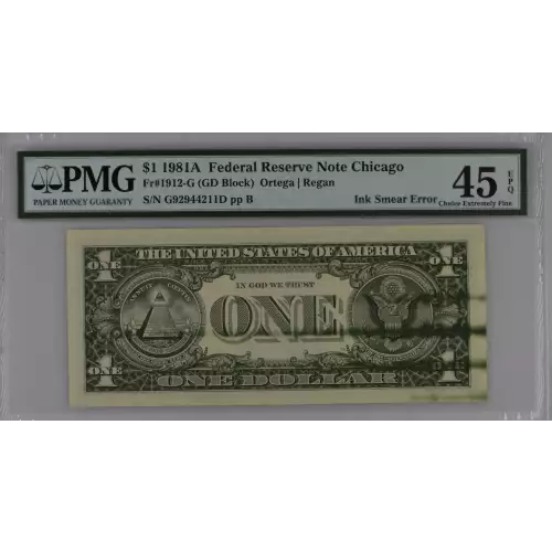 $1 1981-A. Green seal. Small Size $1 Federal Reserve Notes 1912-G (2)