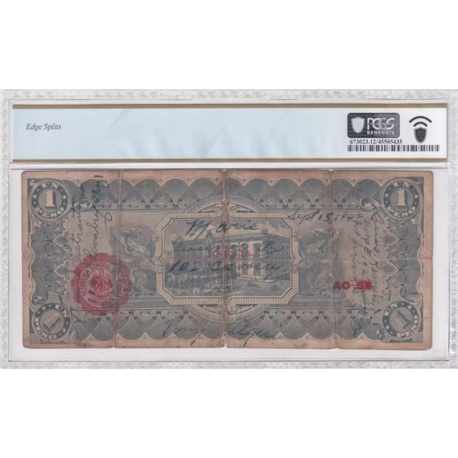 1 Peso 5631, DECRETO 10.2.1914  Mexico - Revolutionary S530 (3)