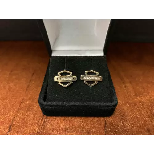 10K Gold Earrings Harley Davidson 1/4CTW 1.7g