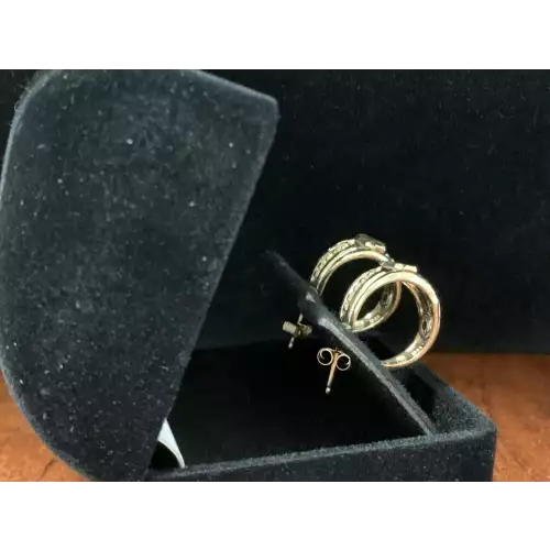 10K YG Earrings Harley Davidson Hoop 4.0g