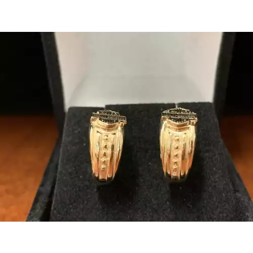 10K YG Earrings Harley Davidson Hoop 4.0g (4)