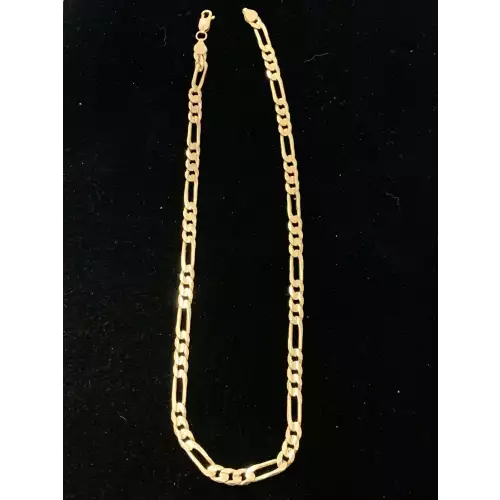 14K 6mm Figaro Link Necklace, 18