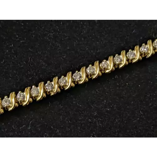 14K Diamond Tennis Bracelet 9.49g 1.25 CTW 7
