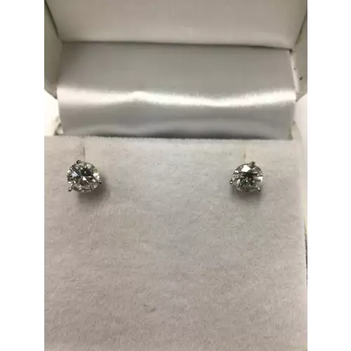 14K Earrings 1.47 Ct TW Diamonds SI 1-2 0.8g