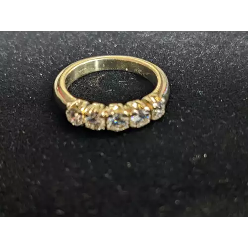 14K Ring 5 Diamond  Anniversary Size 5.75 4.3g (3)