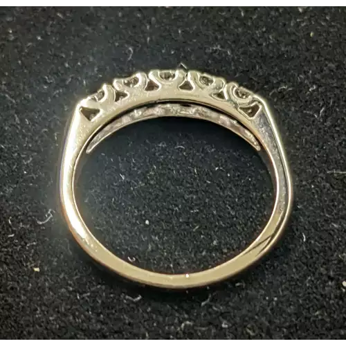 14k Ring 5 Stone Diamond I1 H/I .50 CTW Size 5.75 White Gold 2.1g (6)