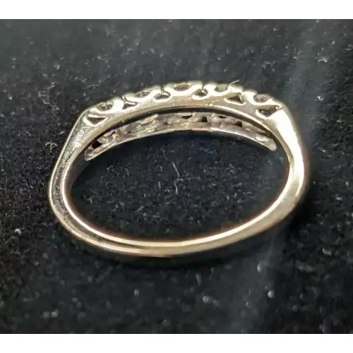14k Ring 5 Stone Diamond I1 H/I .50 CTW Size 5.75 White Gold 2.1g (8)