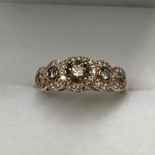 14K Rose Gold Levian Ring with Chocolate Diamond 3.4g