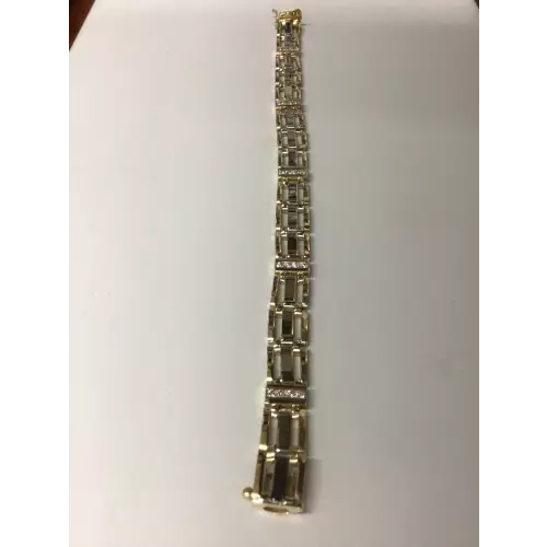 14K Two Tone Bracelet 10.6mm 8.25