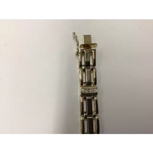 14K Two Tone Bracelet 10.6mm 8.25