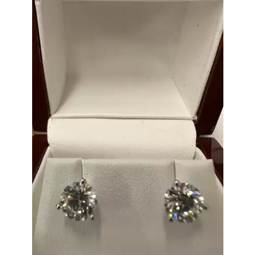 14K WG 2.12 CtTW Diamond Earrings Lab Grown VS1 F  (2)