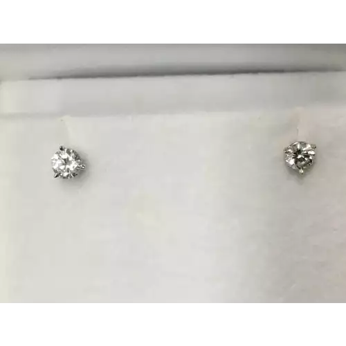 14K WG Diamond Earrings .50 TCW SI2 H 0.6g