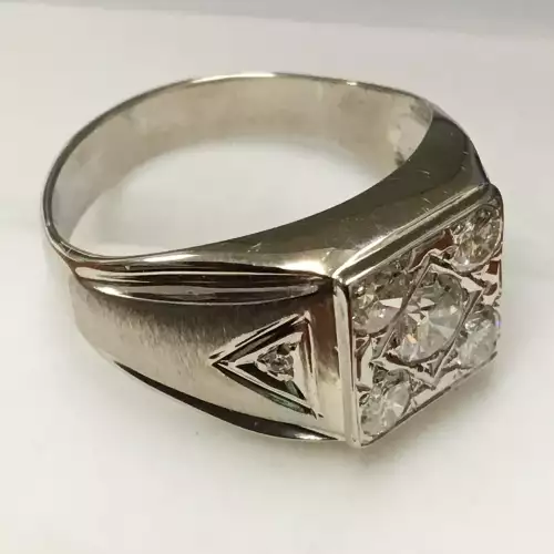 14K White Gold 1 Ct. T. W. Diamond Ring size 9.75 5.6g