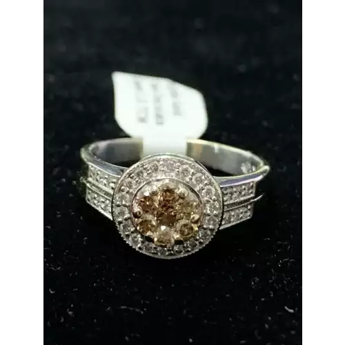 14K White Gold 7 Stone Chocolate Diamond Ring 1.0 TCW Size 8.5 4.5g  (5)