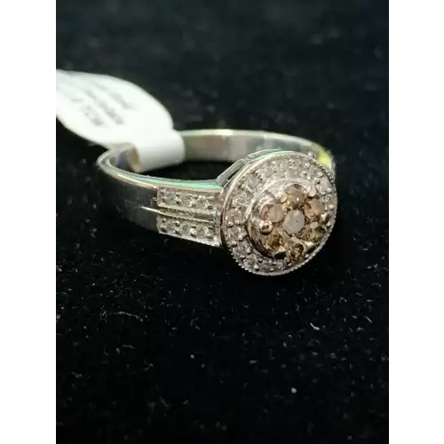 14K White Gold 7 Stone Chocolate Diamond Ring 1.0 TCW Size 8.5 4.5g  (7)