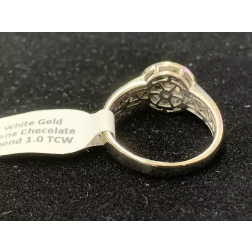 14K White Gold 7 Stone Chocolate Diamond Ring 1.0 TCW Size 8.5 4.5g  (3)