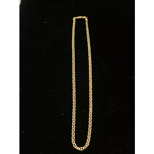 14K Yellow Gold Anchor Chain Necklace, 18