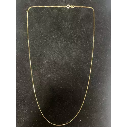 14K Yellow Gold Box Link Necklace, 20