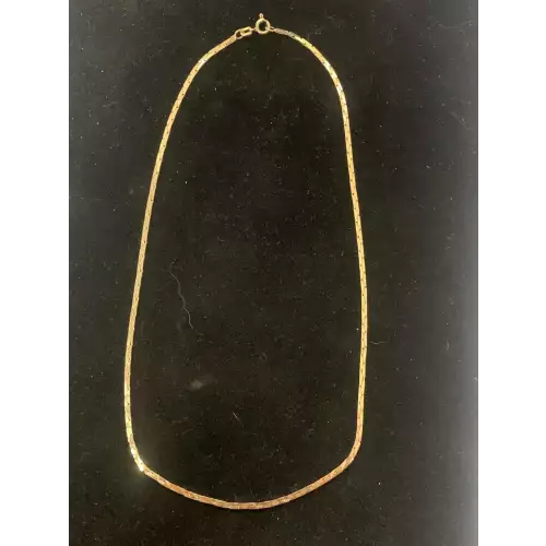 14K Yellow Gold Cobra Link Necklace, 16