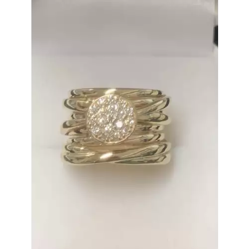 14K Yellow Gold Effy 1/5 CTW Diamond Ring, Size 6.5, 12.0g