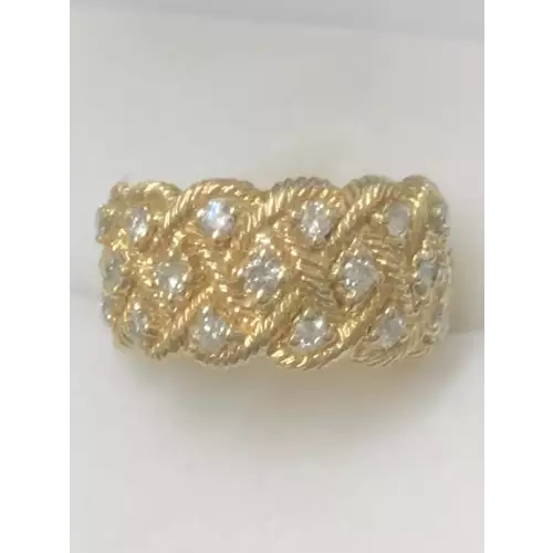 14K Yellow Gold with 3/4 CTW Diamonds, Size 7.5, 8.0g