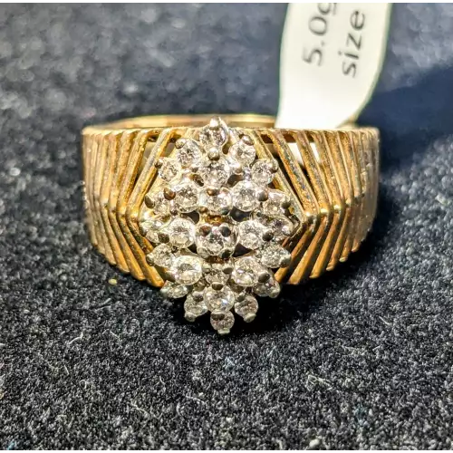 14K YG Diamond Ring .60 TCW5.0g Size 7 (2)