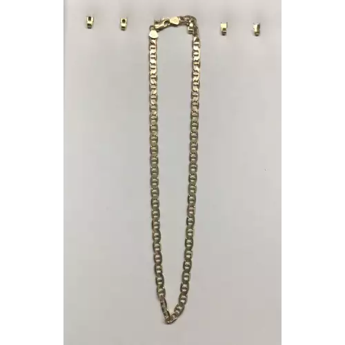 14K YG Necklace Flat Gucci Chain 18
