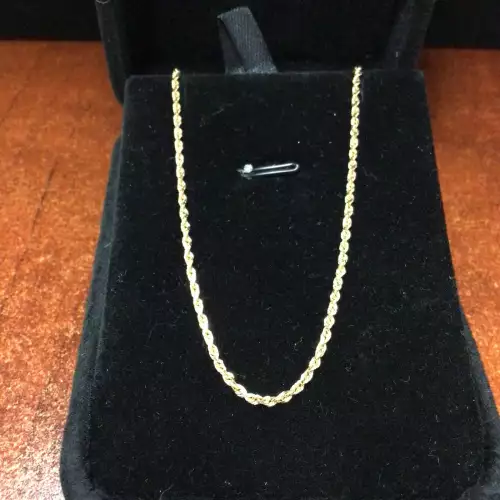 14K YG Necklace Rope Chain Link 24