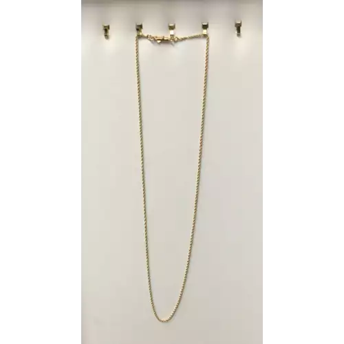  14k YG Rope Chain Necklace 1mm 22
