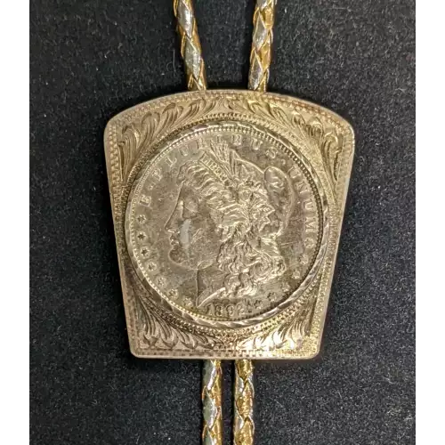 1892 Morgan Silver Dollar in Sterling Silver Bolo Tie (2)