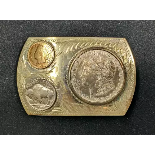 1896 Morgan Silver Dollar Belt Buckle