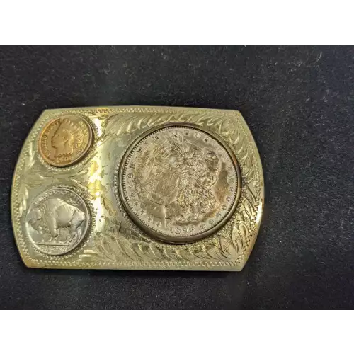 1896 Morgan Silver Dollar Belt Buckle (4)