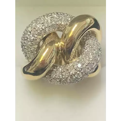 18K Yellow Gold and Diamond Ring, 2 CTW, 18.5g, Size 6.75