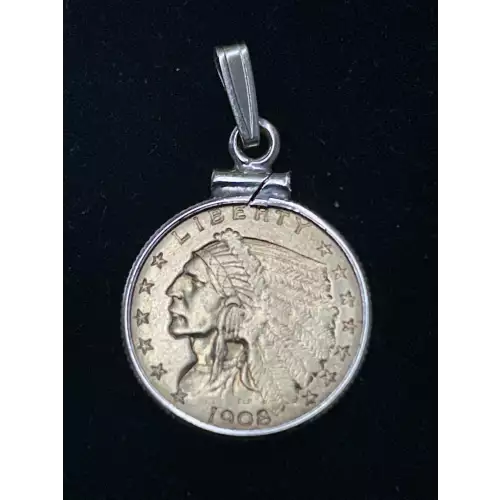 1908 $2.5 Gold Indian Pendant