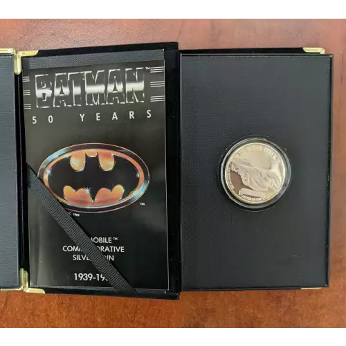 1989 DC Comics BATMAN 50th Anniversary 1 oz Silver Dark Prince + Batmobile + The Joker #2435