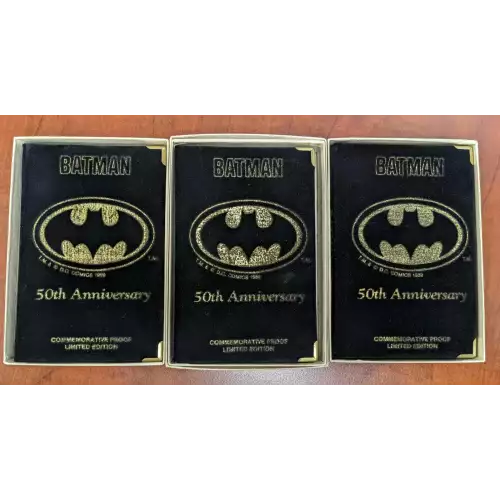 1989 DC Comics BATMAN 50th Anniversary 1 oz Silver Dark Prince + Batmobile + The Joker #2435