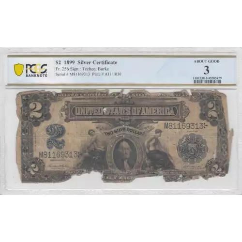 $2 1899 Blue Silver Certificates 256