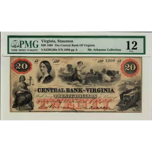 $20 1862 1st Series Defence Bond - Jefferson City, Missouri