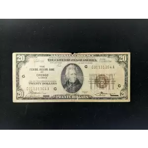 $20 1929 small brown seal. Small National Bank Notes 1802-2