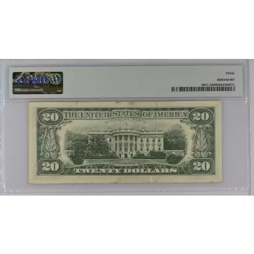 $20 1969 blue-Green seal. Small Size $20 Federal Reserve Notes 2067-J (2)