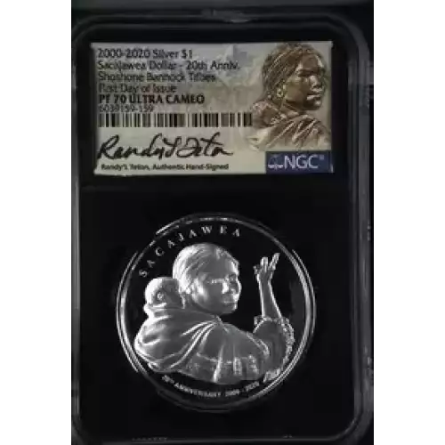 2000-2020 Silver Sacajawea Dollar - 20th, First Day of Issue $1
