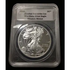 2009 Proof Overstrike American Silver Eagle Coin Daniel Carr (2)