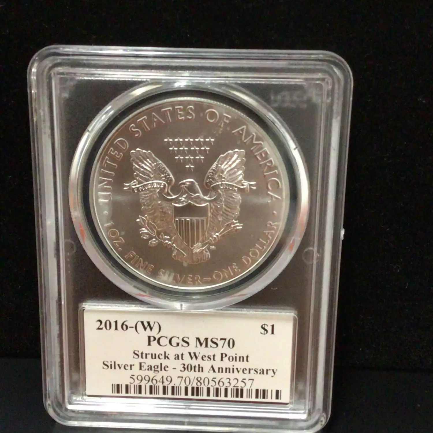 2016-(W) $1 Silver 30th Anniversary Struck at West Point Mercanti Signature