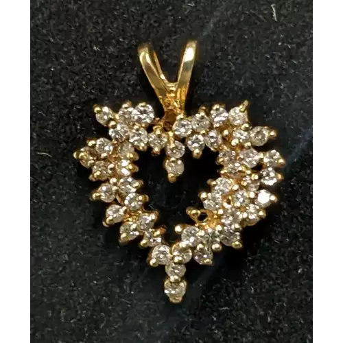 3.6g 14K Diamond Heart Pendant .50Ctw  (2)