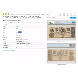 $3 Franklin Silk Company Haxby#oh-w1124-03 #Remainder (3)