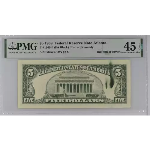 $5 1969  Small Size $5 Federal Reserve Notes 1969-F